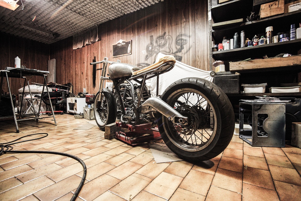 Garage workshop with organized tools and workbench
