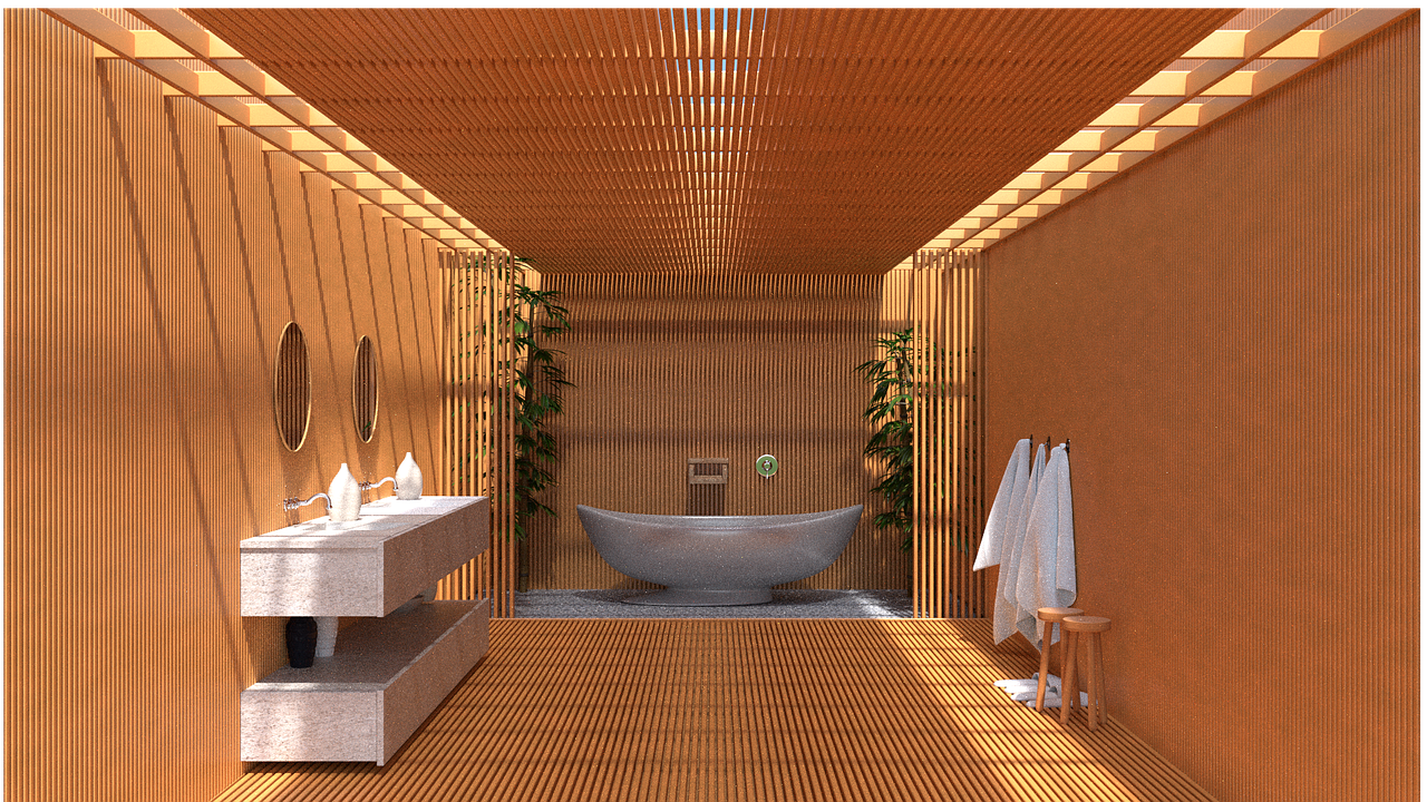 Minimalist bathroom interior design with clean lines