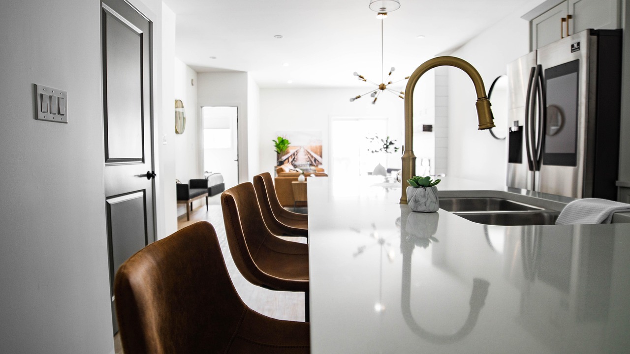 Modern kitchen with island and contemporary layout