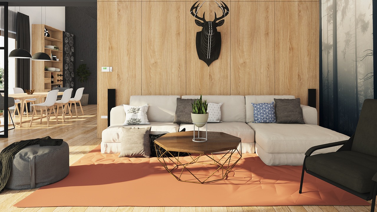 AI-generated modern living room interior design